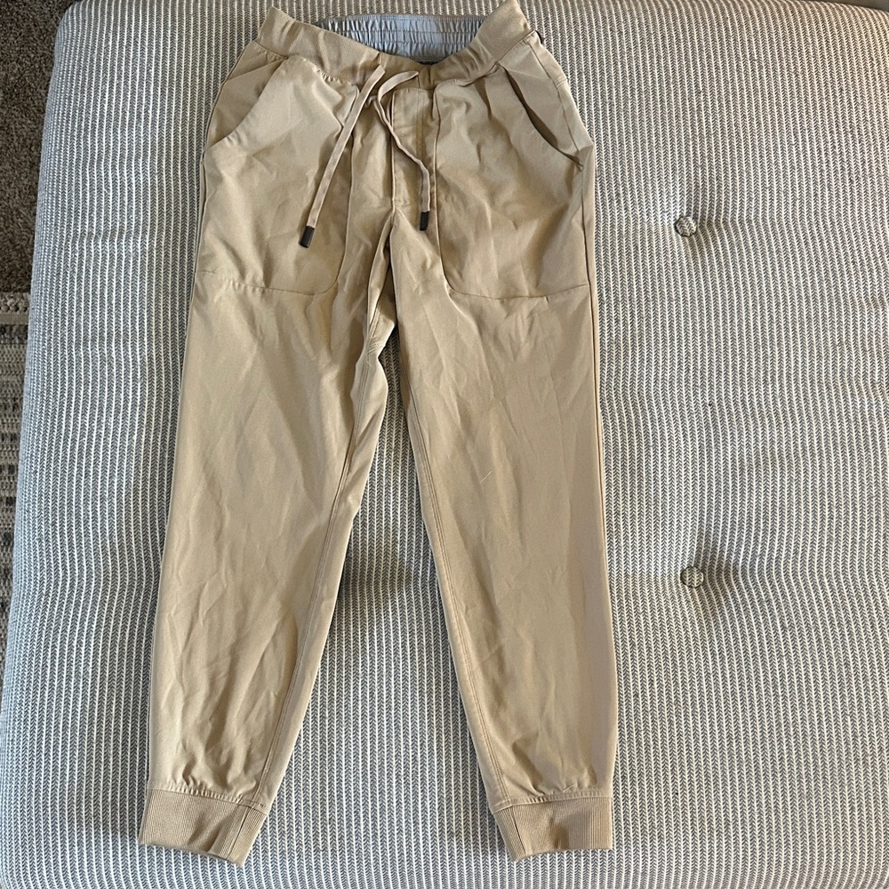 Tan Jogger Pants with Drawstring